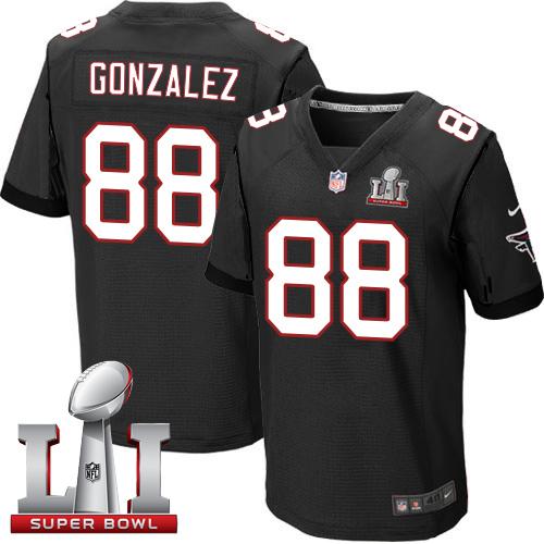 Nike Falcons #88 Tony Gonzalez Black Alternate Super Bowl LI 51 Men's Stitched NFL Elite Jersey